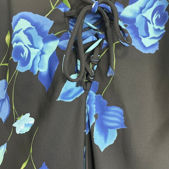 Vintage FMX & Co Speghetti Strap Black Floral Summer Dress - Picture 4 of 7